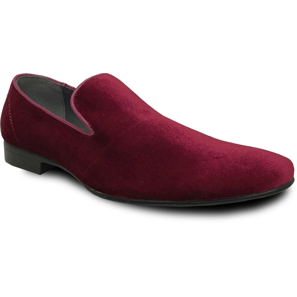 Men's Luxe Velvet Tuxedo Loafer by Bravo | Burgundy - USA Men's Outlet