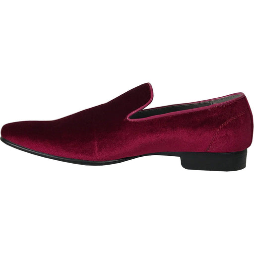 Men's Luxe Velvet Tuxedo Loafer by Bravo | Burgundy - USA Men's Outlet