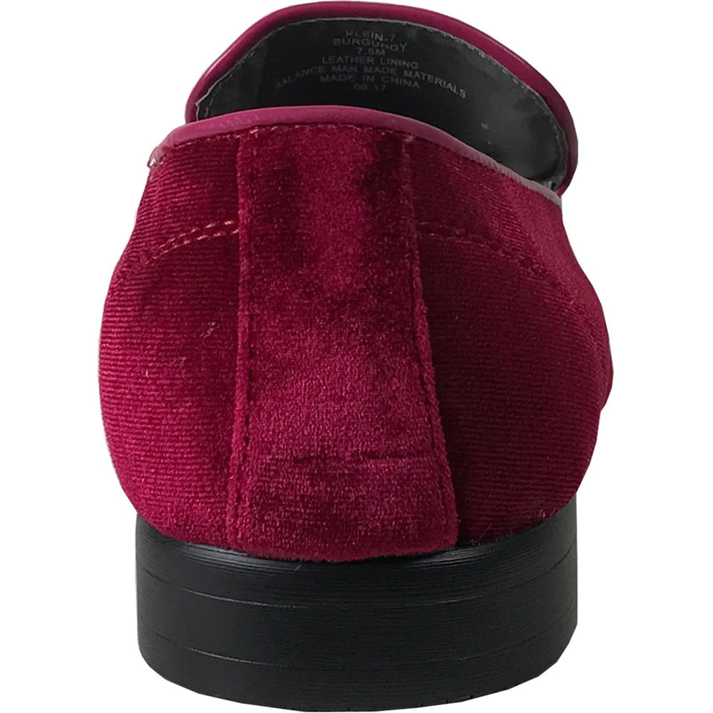 Men's Luxe Velvet Tuxedo Loafer by Bravo | Burgundy - USA Men's Outlet