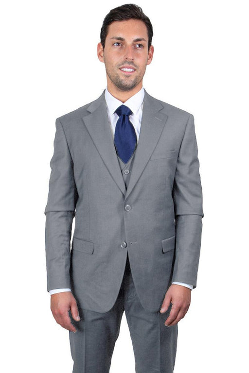 Men's Medium Grey Vested Stacy Adams 2-Button Suit - USA Men's Outlet