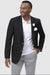 Men's Modern Black 2-Button Club Blazer by EJ Samuel - USA Men's Outlet