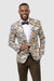 "Men's Modern One-Button Hex Blazer: EJ Samuel in Olive and Beige" - USA Men's Outlet