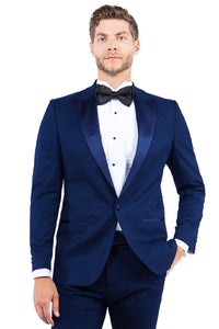 Men's Navy Zegarie Tuxedo Jacket | Modern Fit, One-Button, Peak Lapel - Elegant Mensattire