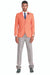 Men's Orange Summer Vested Suit w/ Orange & Grey Plaid Pants | 40R | Sean Alexander - USA Men's Outlet