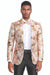 Men's Peach & Orange Tazio Tuxedo Jacket - Slim Fit Paisley Prom Look - USA Men's Outlet