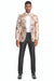 Men's Peach & Orange Tazio Tuxedo Jacket - Slim Fit Paisley Prom Look - USA Men's Outlet