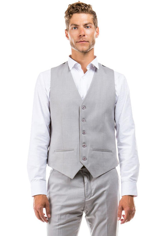 Men's Premium Wool Suit Vest in Light Grey | Zegarie - USA Men's Outlet