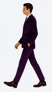 Men’s Purple Velvet Wedding & Prom Suit – 2-Piece Tuxedo Style Slim Fit by Tazzio