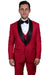 Men's Red Stacy Adams Vested Single-Button Shawl Lapel Tuxedo - USA Men's Outlet