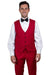 Men's Red Stacy Adams Vested Single-Button Shawl Lapel Tuxedo - USA Men's Outlet