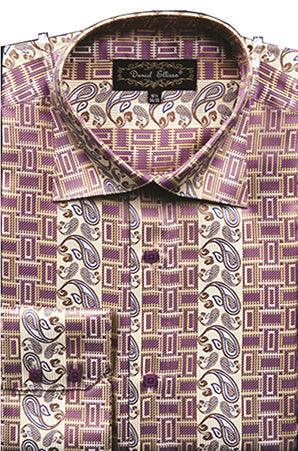 Men's Regular-Fit Paisley Pattern Sports Shirt by Daniel Ellissa - USA Men's Outlet