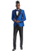 Men's Royal Blue Paisley Tuxedo Vested Prom Shirt by Tazio Fit: Slim, One Button - USA Men's Outlet