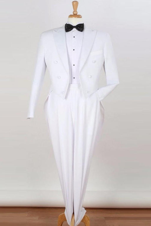 Men's Royal Diamond White Long Tail Classic Fit Tuxedo - USA Men's Outlet