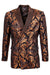 Men's Rust Double Breasted Floral Brocade Tuxedo Jacket - Shimmery Shine by Empire - USA Men's Outlet