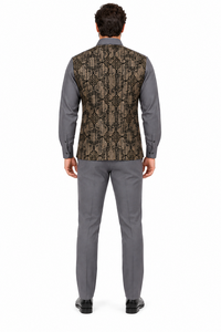 Mens Graphite Grey Regal Mosaic Walking Suit – Ornate Shirt & Matching Pants