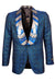 Men's Shiny Egyptian Design Sequin Lapel Tuxedo Jacket - Navy by Empire - USA Men's Outlet