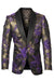 Men's Shiny Satin Paisley Prom Tuxedo Jacket in Purple & Gold | Empire - USA Men's Outlet