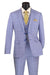 Men's Sky Blue Glen Plaid Vested Business Suit – Vinci Slim Fit Summer - USA Men's Outlet