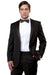 Men's Slim-Fit Bryan Michaels Tuxedo w/ Notch Lapel & 2 Buttons - Black - USA Men's Outlet