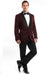 Men's Slim Fit Burgundy Satin Birdseye Shawl Tuxedo by Bryan Michaels - USA Men's Outlet