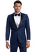 Men's Slim Fit Cobalt Blue Wedding Tuxedo w/ Peak Lapel & 1 Button Brand: Bryan Michaels - USA Men's Outlet