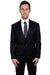 "Men's Stacy Adams Black Glen Plaid 1-Button Vested Suit" - USA Men's Outlet