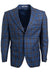 Men's Stacy Adams Two-Button Vested Bold Windowpane Plaid Suit: Blue & Brown - USA Men's Outlet