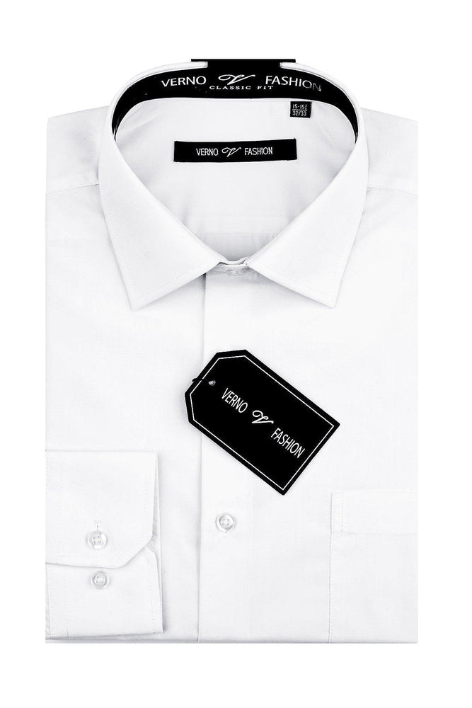 Men's Style: Daniel Ellissa White Cotton Dress Shirt, Regular Fit - USA Men's Outlet