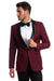 Men's Stylish Burgundy 1-Button Prom Tuxedo | Skinny Fit, Shawl Lapel | Azzuro - USA Men's Outlet