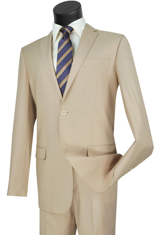 Men's Tan 2-Button Modern Fit Suit | Vinci CLOSE OUT 46L - USA Men's Outlet