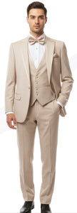 Men’s Tan Cowboy Three Piece Suit – Western Style Wedding and Formal Vested Suit