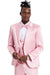 Men's Tazio Dusty Rose Satin Sharkskin One-Button Prom & Wedding Suit - USA Men's Outlet