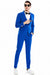 Men's Tazio Royal Blue Gangster Vested Suit: Wide Peak Lapel, Pinstripe, 1-Button - USA Men's Outlet