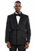 Men's Tazio Slim Fit Black Paisley Smoking Jacket Tuxedo Wedding Prom - USA Men's Outlet