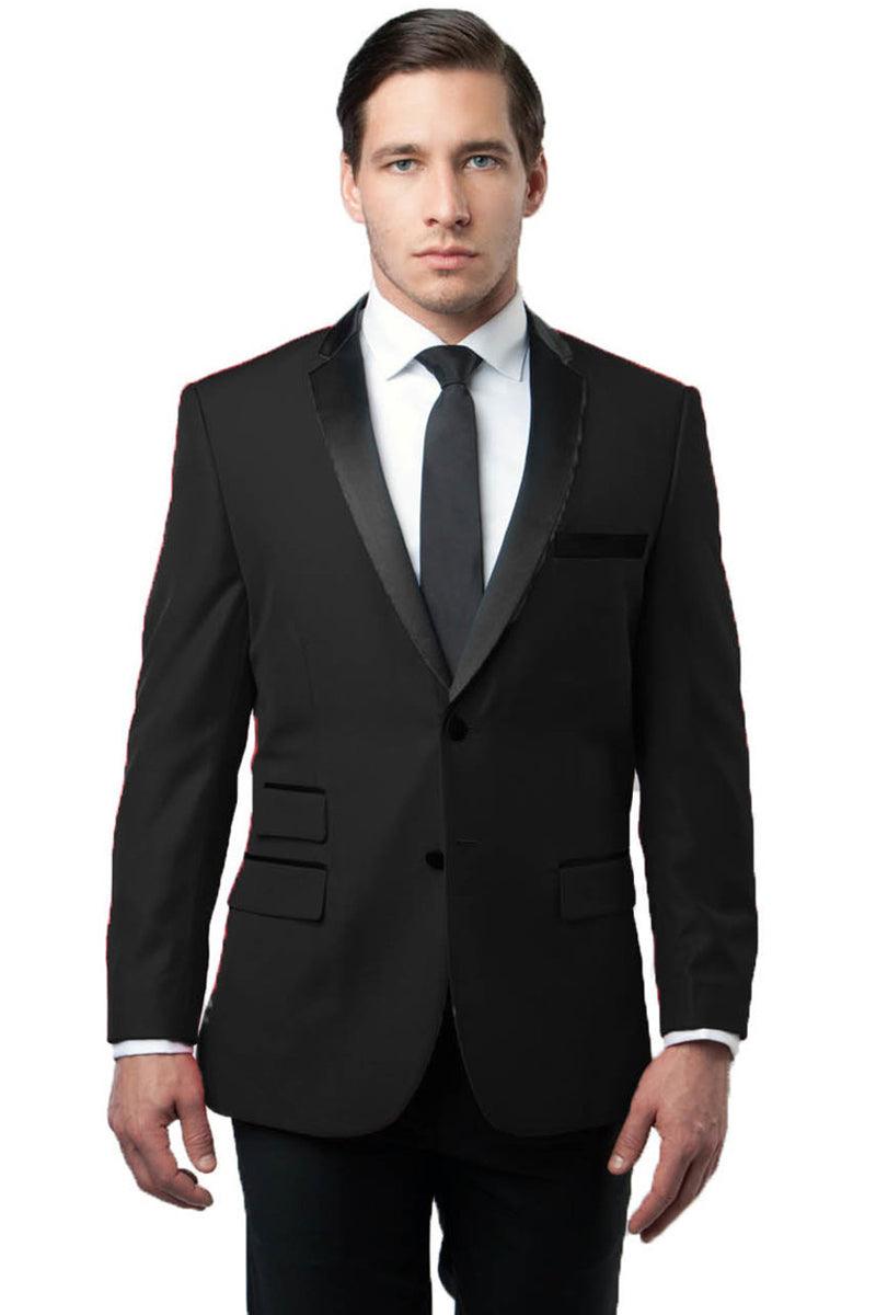 Rust Tazio Satin Tuxedo Jacket: Sleek Slim Fit for Weddings & Proms main image 0