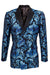 Men's Turquoise Brocade Tux Jacket: Empire Shiny Shimmer Floral - USA Men's Outlet