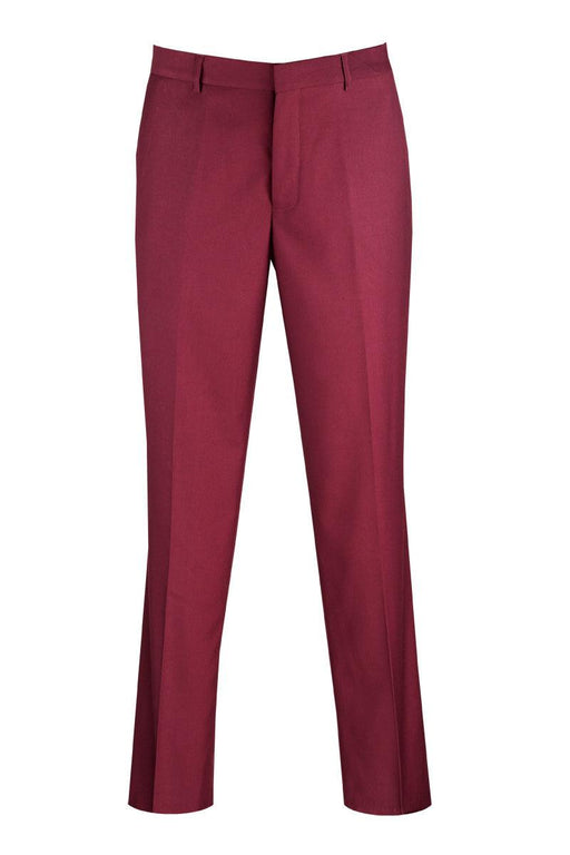 Men's Vinci Premium Wool Feel Dress Pants - Modern Fit Burgundy - USA Men's Outlet