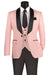 Men's Vinci Slim-Fit Blush Pink Paisley Vested Wedding Tuxedo - USA Men's Outlet