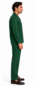 Mens Green Casual Dressy Walking Suit – Long-Sleeve Shirt & Matching Pants