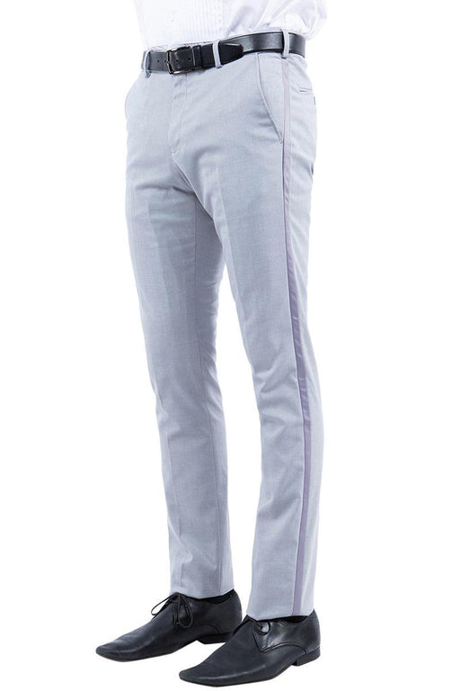 Men's Zegarie Modern Fit Flat Front Tuxedo Separates Pants in Light Grey - USA Men's Outlet