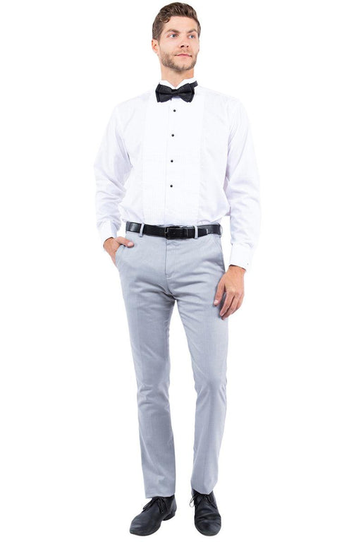 Men's Zegarie Modern Fit Flat Front Tuxedo Separates Pants in Light Grey - USA Men's Outlet