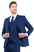 Men's Zegarie Navy Blue Slim Fit Vested Business + Wedding Suit - USA Men's Outlet