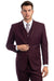 Men's Zegarie Wool Suit - Vested Design, Modern Fit, Burgundy - USA Men's Outlet