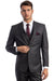 Men's Zegarie Wool Vested Suit, Mesh Modern Fit in Charcoal & Burgundy Windowpane - USA Men's Outlet