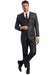 Men's Zegarie Wool Vested Suit, Mesh Modern Fit in Charcoal & Burgundy Windowpane - USA Men's Outlet