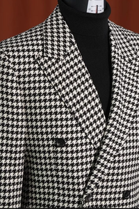 Men’s Houndstooth Wool Blazer – Black & White Sport Coat