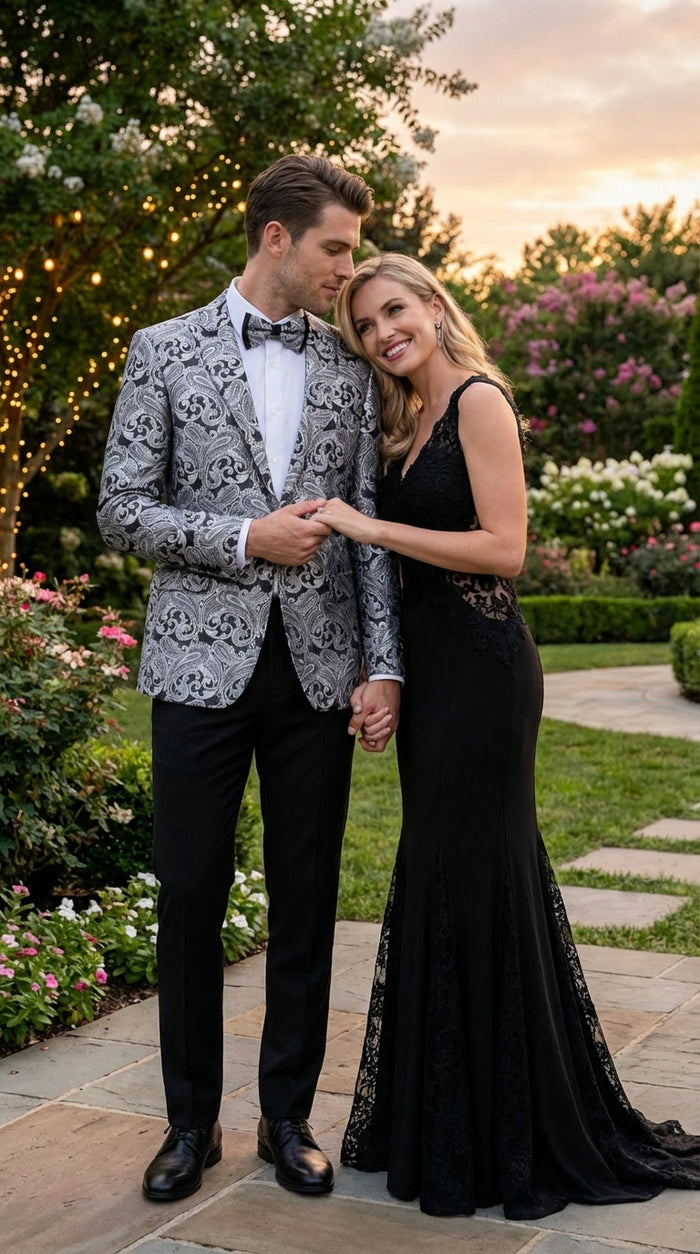 men’s silver prom blazer