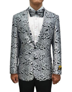 men’s silver prom blazer