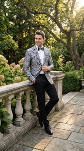 men’s silver prom blazer