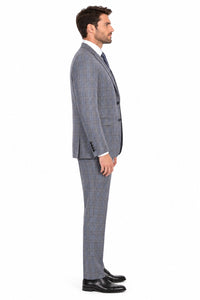 Big and Tall Suit - Grey Plaid Big and Tall 3 PC Suit